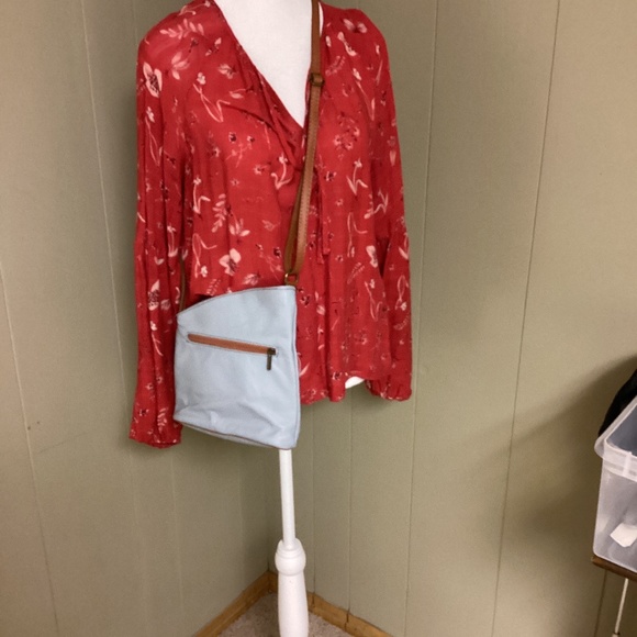 Borse In Pelle Bags Pale Blue Leather Crossbody Bag Poshmark